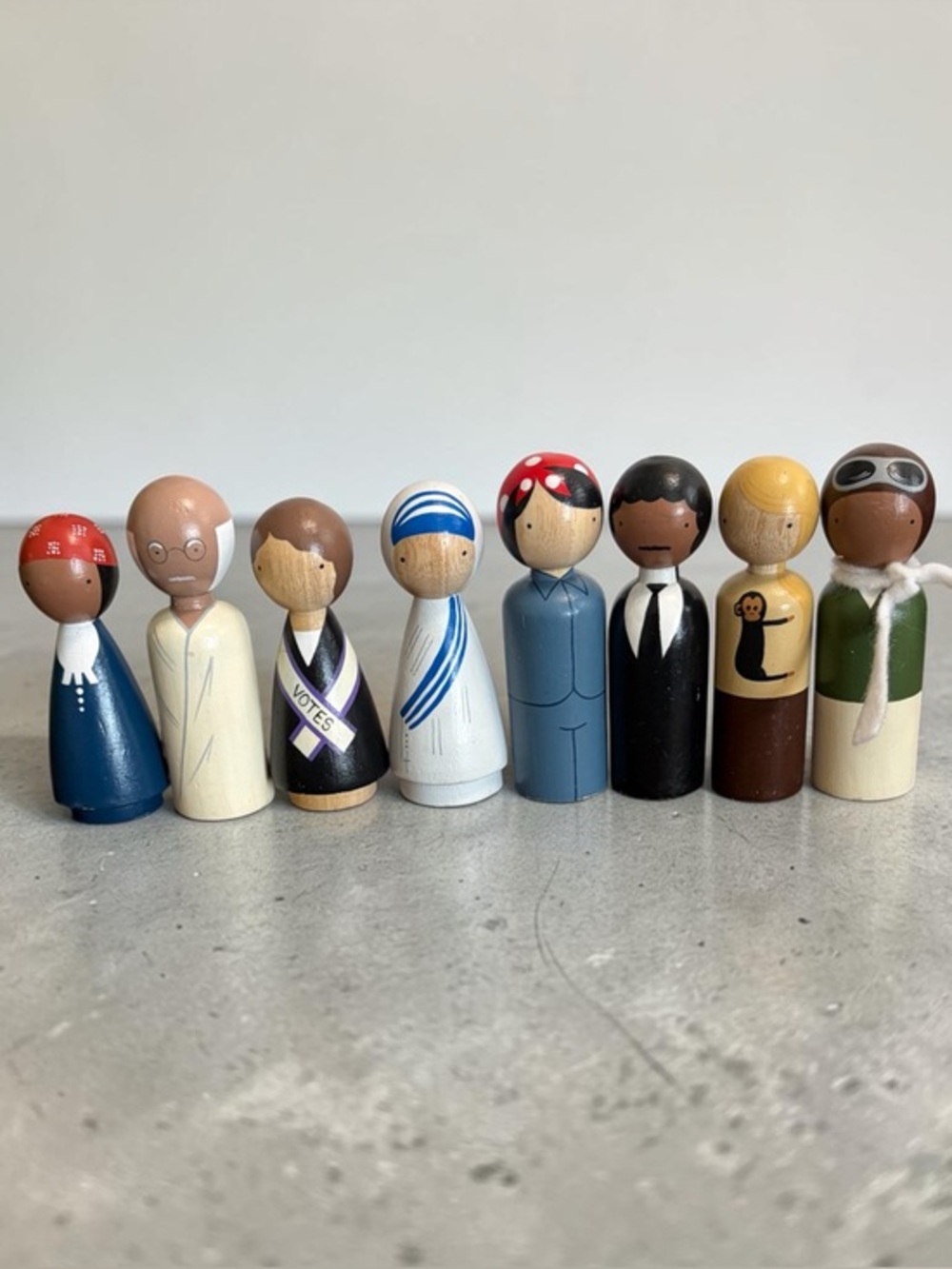 Wooden Peg Doll Set - Multicolor Inspirational Figures for Kids by Goose Grease
